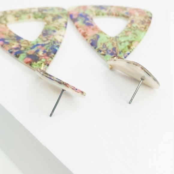 Triangle Drop Earrings in Pastel - Picture 8 of 8